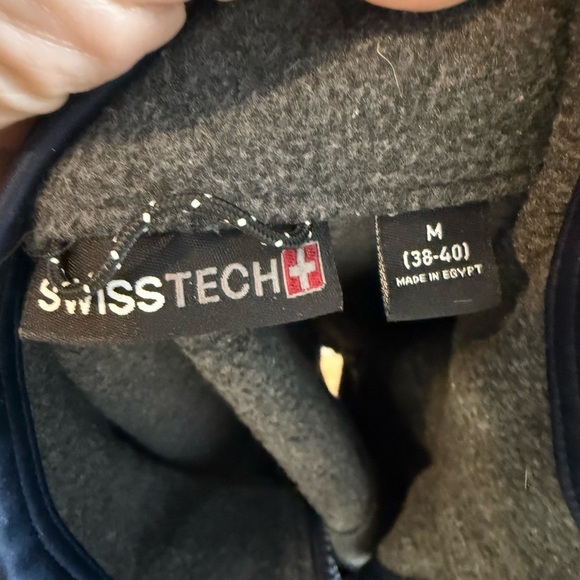 Swiss Tech Men's Full Zip Fleece Lined Medium Weight Jacket Sz M 22" PTP Blue - Picture 2 of 7